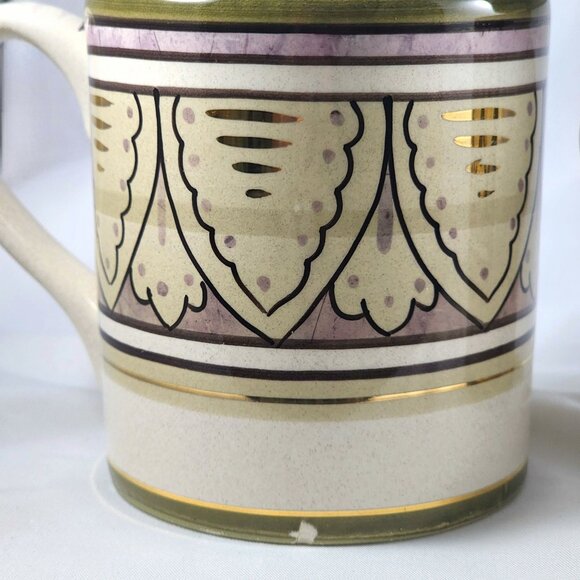 Starbucks Sberna Deruta Italy Coffee Mug 3pc Set Rare Gold Trim Italian Tea Cups - Picture 8 of 10